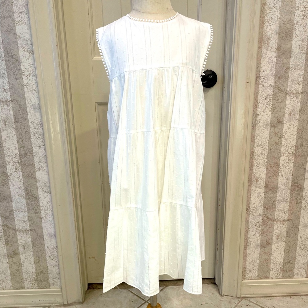GB Girls White Swiss Dot Sleeveless Sundress